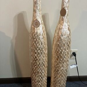 Elegant Tan Textured Vases